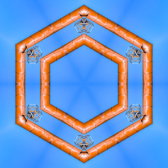 Abstract hexagon shape that looks like a charm