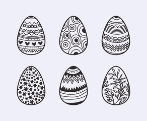 set of eggs painted easter icons