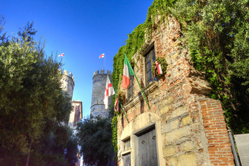 Christopher Columbus House in Genoa, Italy. It is an 18th century reconstruction of the house in...