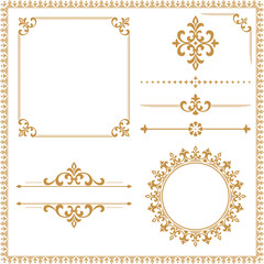 Vintage Set. Floral elements for design monograms, invitations, frames, menus and labels. Graphic design of the website, cafes, boutiques, hotels, wedding invitations.