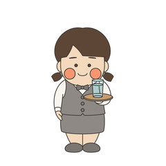 女性キャラクターウェイトレス