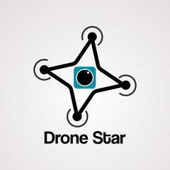 drone star logo vector, icon, element, and template