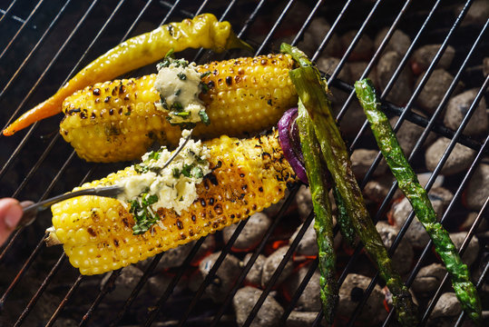 grilled vegetables with butter