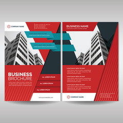 Red business brochure cover template
