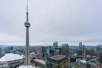 Fototapeta premium Aerial morning view of the Toronto downtown
