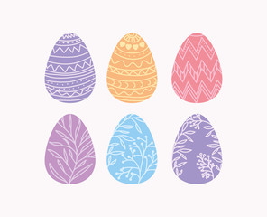 set of eggs painted easter icons