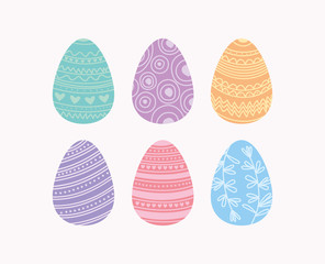 set of eggs painted easter icons