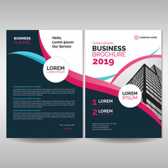 Corporate brochure cover template with pink details
