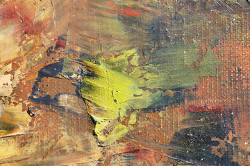 Painting knife technique with oil on canvas. Abstract art background.
