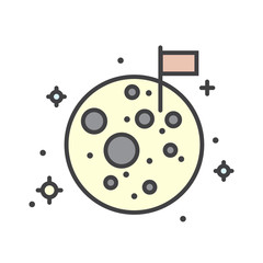 Moon color icon on white background for graphic and web design, Modern simple vector sign. Internet concept. Trendy symbol for website design web button or mobile app