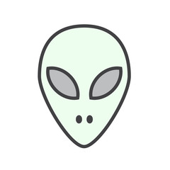 Fototapeta na wymiar Alien color icon on white background for graphic and web design, Modern simple vector sign. Internet concept. Trendy symbol for website design web button or mobile app