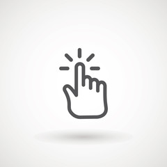 Hand clicking icon, click stock vector illustration flat design Clicking finger icon, hand pointer.