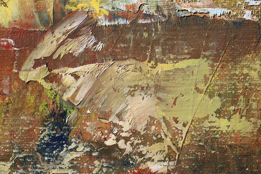 Painting knife technique with oil on canvas. Abstract art background. © tuckwai