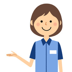 女性店員　説明