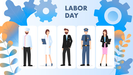 Labor Day Different Occupation Character Stand Set
