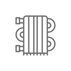 Heating radiator, heater line icon.