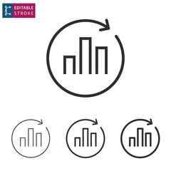 Data analysis line icon on white background. Editable stroke.