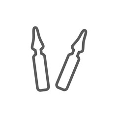 Injection for solution ampoules line icon.
