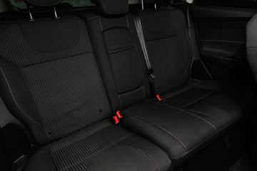 Obraz premium Novosibirsk, Russia - February 01, 2019: Ford Focus, close-up of the rear seats. Photography of a modern car on a parking in Novosibirsk.