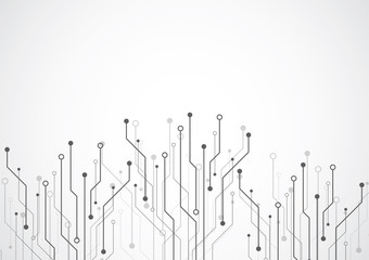 Abstract background with technology circuit board texture. Electronic motherboard illustration. Communication and engineering concept. Vector illustration
