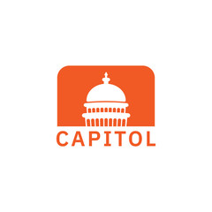 Capitol building logo design inspiration in orange color