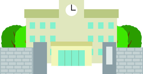 Naklejka premium Modern Japanese public school building