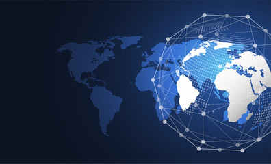 Global network connection. World map point and line composition concept of global business. Vector Illustration