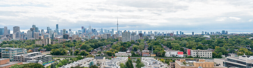 Aerial view of the Toronto skyline with CN Tower from Casa Loma