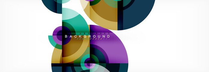 Fototapeta premium Circle abstract background with triangular shapes for modern design, cover, template, brochure, flyer.