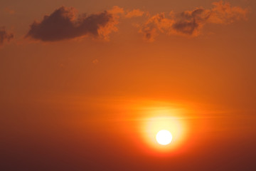 Scenic orange sunset sky background, scenic orange sunrise.