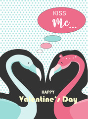 Valentines day on retro pattern design,greetings card,template,zine culture,minimal,sweet,stork,cute, Vector illustration.