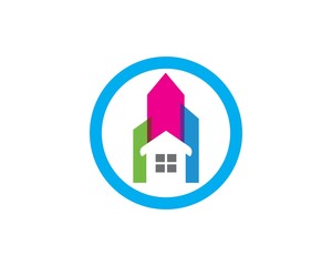 real estate modern city building vector template