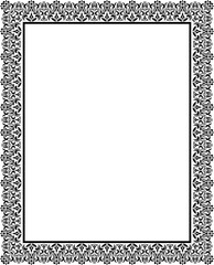 Decorative frame Elegant vector element for design in Eastern style, place for text. Floral black border. Lace illustration for invitations and greeting cards