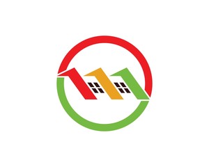 real estate modern city building vector template