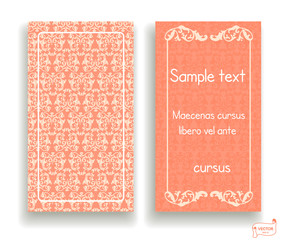 Visiting and business card set with scrolls.