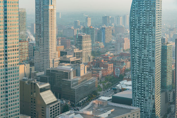 Aerial morning view of the Toronto downtown