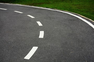 Obraz premium New asphalt texture with white dashed line