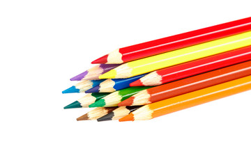 Colored pencils isolated on a white background.