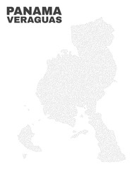 Veraguas Province map designed with little dots. Vector abstraction in black color is isolated on a white background. Scattered little dots are organized into Veraguas Province map.