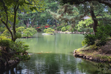 Obraz premium 名勝縮景園の情景