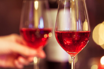 two glasses of red wine