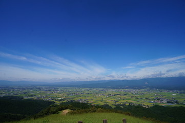 landscape with mountains and clouds