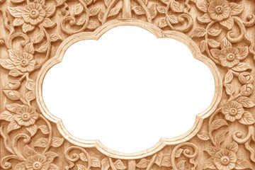 Pattern of flower carved on wood background