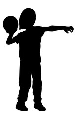 Silhouette of a boy with ball