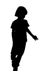 Stock Silhouette of little boy