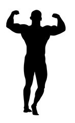 Silhouette of a bodybuilder