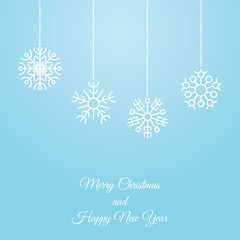 Naklejka na ściany i meble Christmas background with snowflake garland