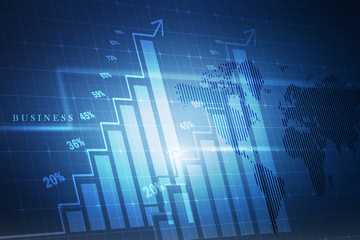 Naklejka premium 2d rendering Stock market online business concept. business Graph 