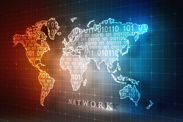 Obraz premium 2d illustration world map abstract background 