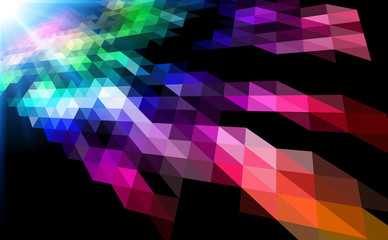 Color grid mosaic design, abstract virtual space  background.